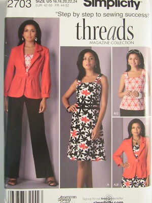 Amazing OOP SIMPLICITY 2703 Misses Jacket Pants Dress or Top PATTERN 16 ...