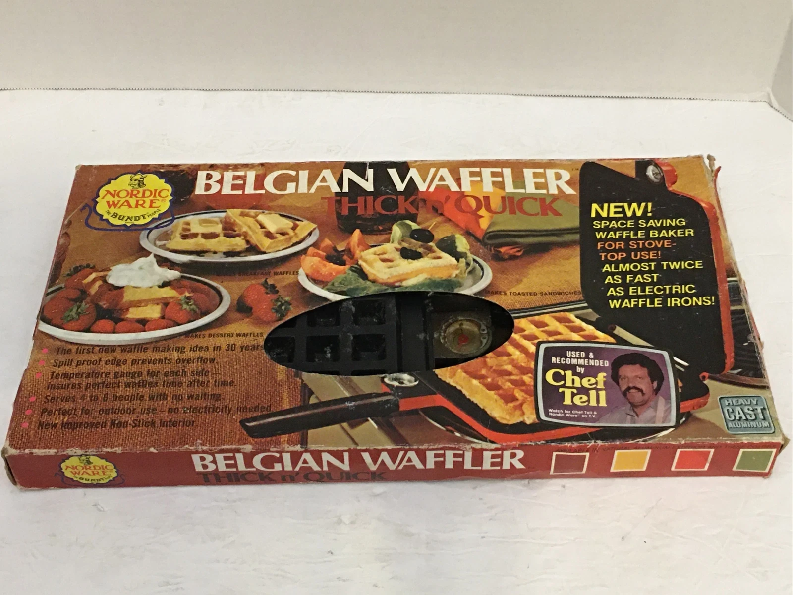 Pre-Owned/Used w/Original Box*Nordic Ware Belgian Waffler Thick N' Quick Waffle