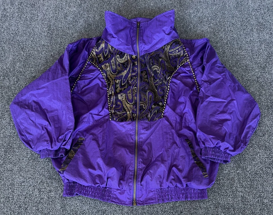 Traje de chándal Spade para mujer L de colección años 90 púrpura tapiz costero abuela ama de casa Foto 2 de 4