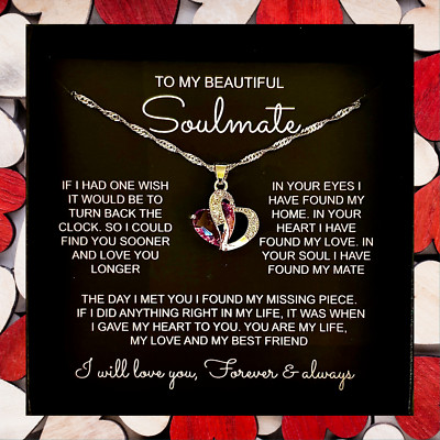 To My Soulmate/Wife/Fiancée/Girlfriend Necklace Gift for Christmas/Birthday