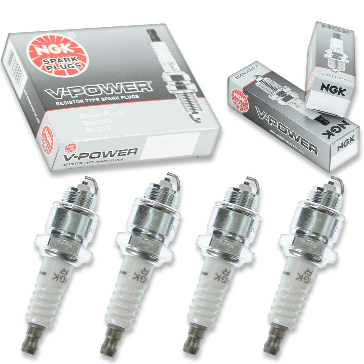 4pcs Sears 586230 NGK V-Power Spark Plugs 9.9 HP Kit Set Engine kf