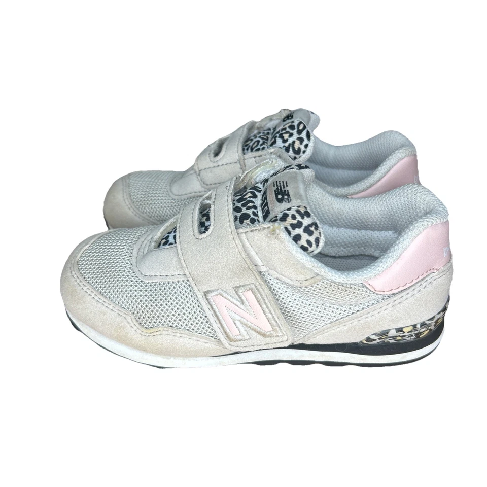 New Balance 515 Little Girls 10 运动鞋低帮钩环粉色猎豹鞋 — 第 4/4 张图片