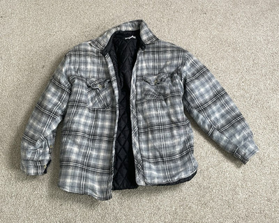 Reservoir Plaid Button Lined Overcoat Jacket Gray XL Men Casual