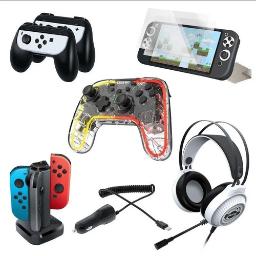 Bionk Pro Kit Plus+ Accessori Essenziali per Nintendo Switch OLED - Rosso - OTTIMO - Foto 3 di 4