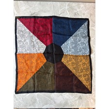 Vintage 100 Pure Silk Paisley Pocket Square Hand Rolled Hem Made in Japan
