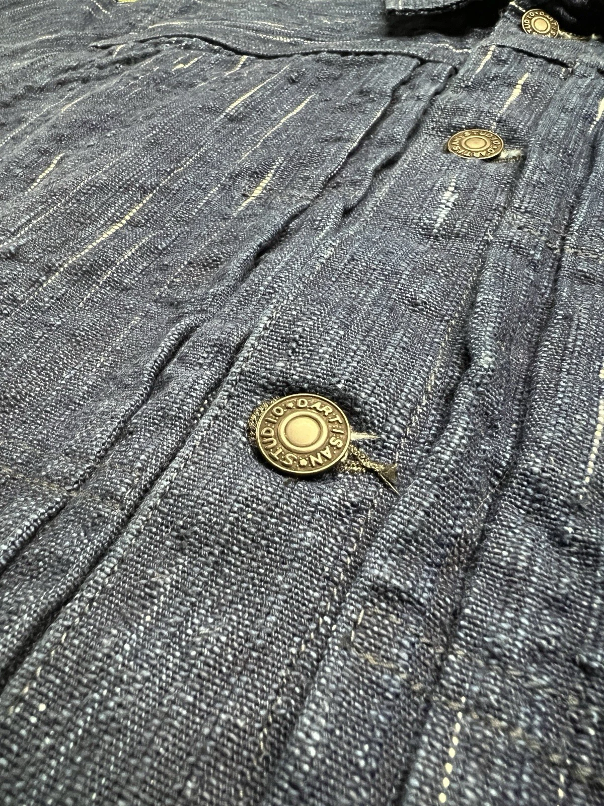 Studio D'Artisan Size 40 Kasuri Denim Indigo Hand Dyed Type 1 Jacket D4508 image 3