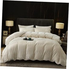 Truly Velvet Duvet Cover Set Size, 3pcs Ultra Soft King Sand No Comforter 