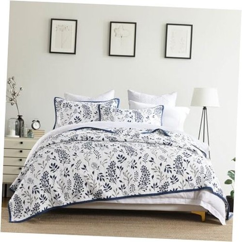 Quilts King Size, 100% Cotton Floral King Quilt Set, Farmhouse Quilted
