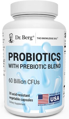 Dr. Berg Probiotic Supplement (60 Billion CFUs) - Helps Ease Occasional... 