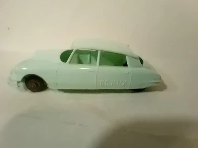 Voiture plastique CITROEN DS-19 bleu clair N°4 Clé 1/48e publicitaire BONUX - Photo 1/4
