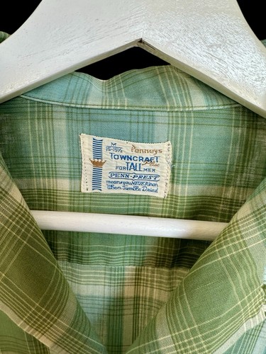 True Vintage 60s Towncraft J.C. Penney’s Button Up Men’s Medium Penn Prest *flaw - Picture 2 of 11