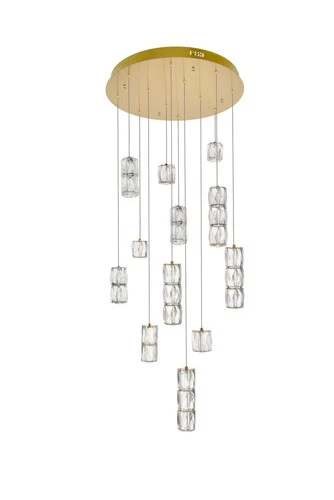 Elegant Lighting 3500D24 Polaris 12 Light 24"W LED Crystal Multi - Chrome - Picture 3 of 12