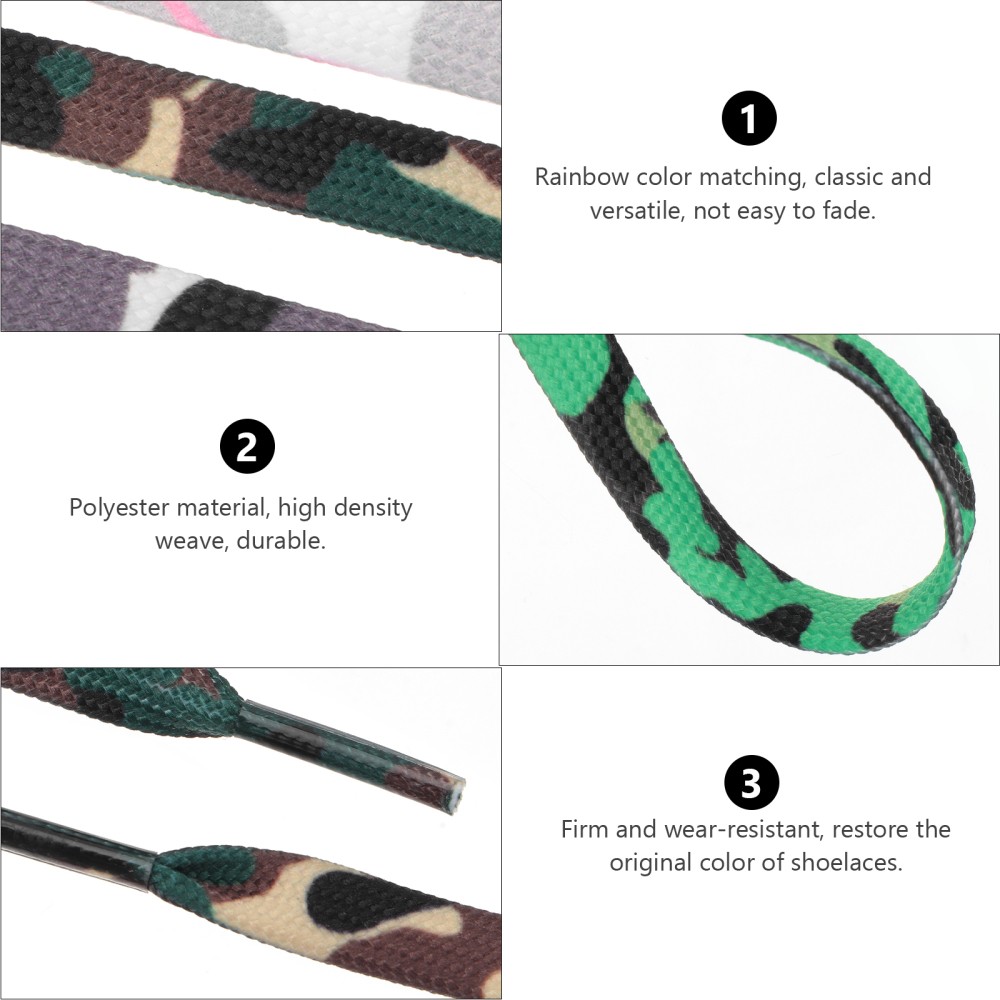 APL 5 Pezzi Lacci Arcobaleno Sfumato Colorati Cravatta per Scarpe Piatto Poliestere