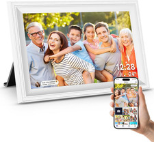 Smart White Digital Picture Frame Wifi Send Photos from Your Phone 16GB Storage