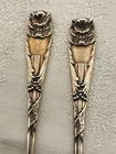 LOT of 2 GORHAM Sterling COCKTAIL FORKS - GOTHIC BAT PATTERN #3 RARE & UNUSUAL