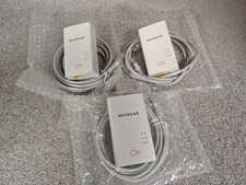 3 x Netgear PL1000 Powerline Adapters AV1000 PL1000-100UKS Gigabit + Cables!