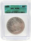 1899 US Morgan Silver Dollar, .900 Silver,  ICG AU50 Graded