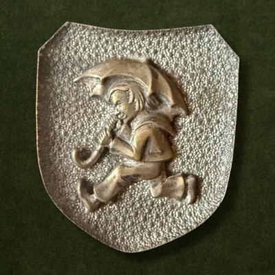 1930s Figural Brooch European Storybook Child Umbrella C Clasp