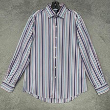 VTG Polo Ralph Lauren Shirt Men's 16 34/35 Striped Regent Custom Fit Button Up