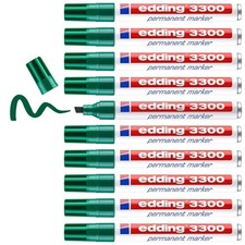 edding 3300 permanent marker - green - box of 10 - chisel tip 1-5 mm - quick-dry