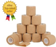 12 Pack Self Adherent Cohesive Wrap Bandages 2 Inches X 5 Yards,First Aid Tape,