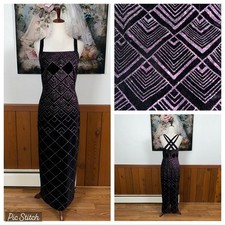 Beautiful Vintage 90s CDC Glitter Velvet Prom Gown