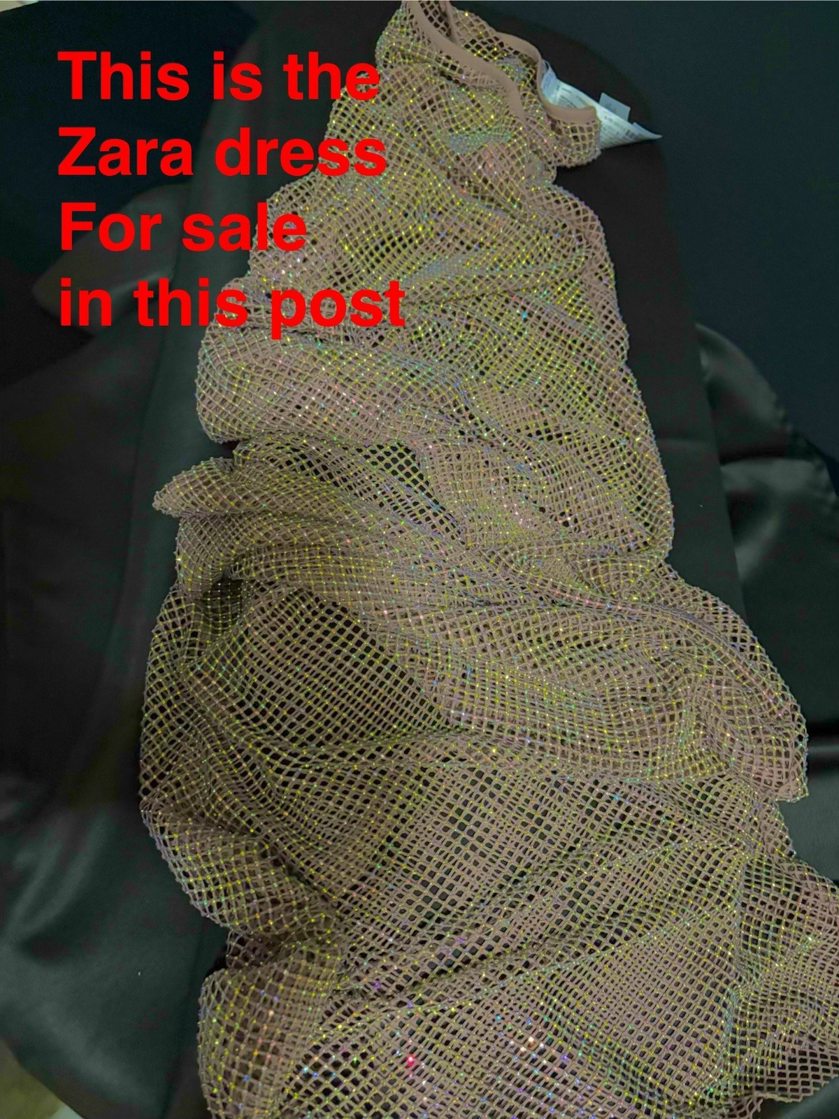 ZARA SPARKLY SLEEVELESS BEIGE W/TINY COLORED RHINESTONE MAXI MESH DRESS S NEW thumbnail 11