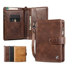 Mens RFID Blocking Leather Wallet Credit Card ID Holder Zipper Purse Waterproof