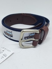 NEW J.Crew Crewcuts Leather Belt Size S Boys Kids Woodie Wagon Surfboard BE626