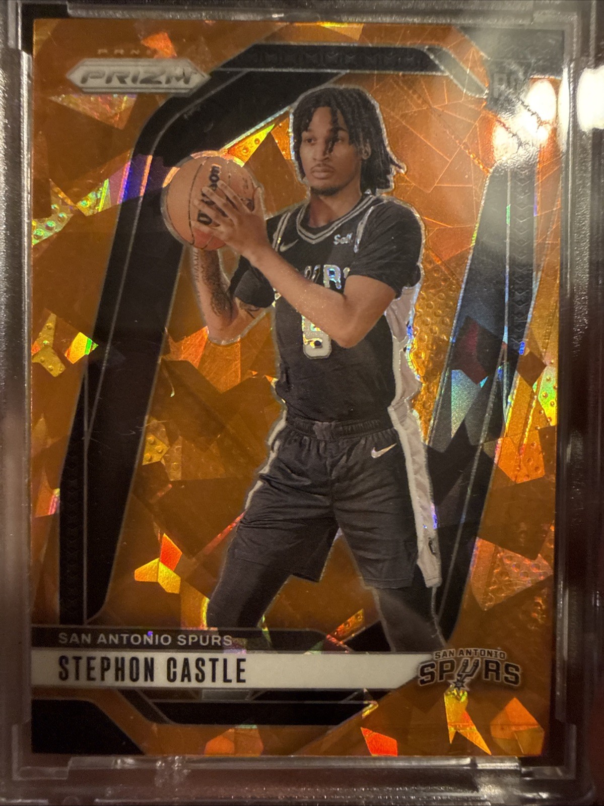 2024-25 Panini Prizm Stephon Castle #234 (RC) Orange Cracked Ice