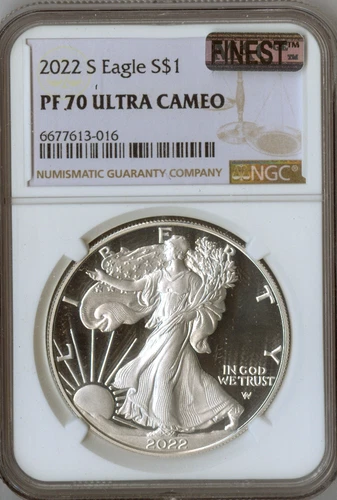 2022-S American Silver Eagle Dollar NGC PF70 Ultra Cameo Quality