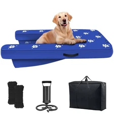 Inflatable Dock Platform, Dog Boat Ramp Floating Non-Slip Oxford and PVC with...