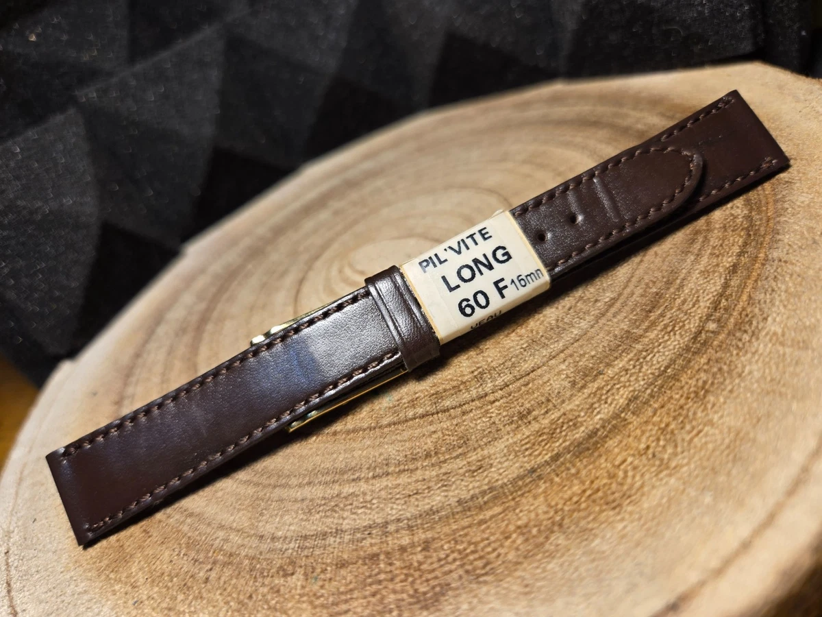 Bracelet montre HIRSCH cuir marron, tanins naturels et végétaux