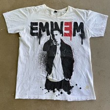 2011 EMINEM WHITE BLACK GRAPHIC RAP TEE LARGE