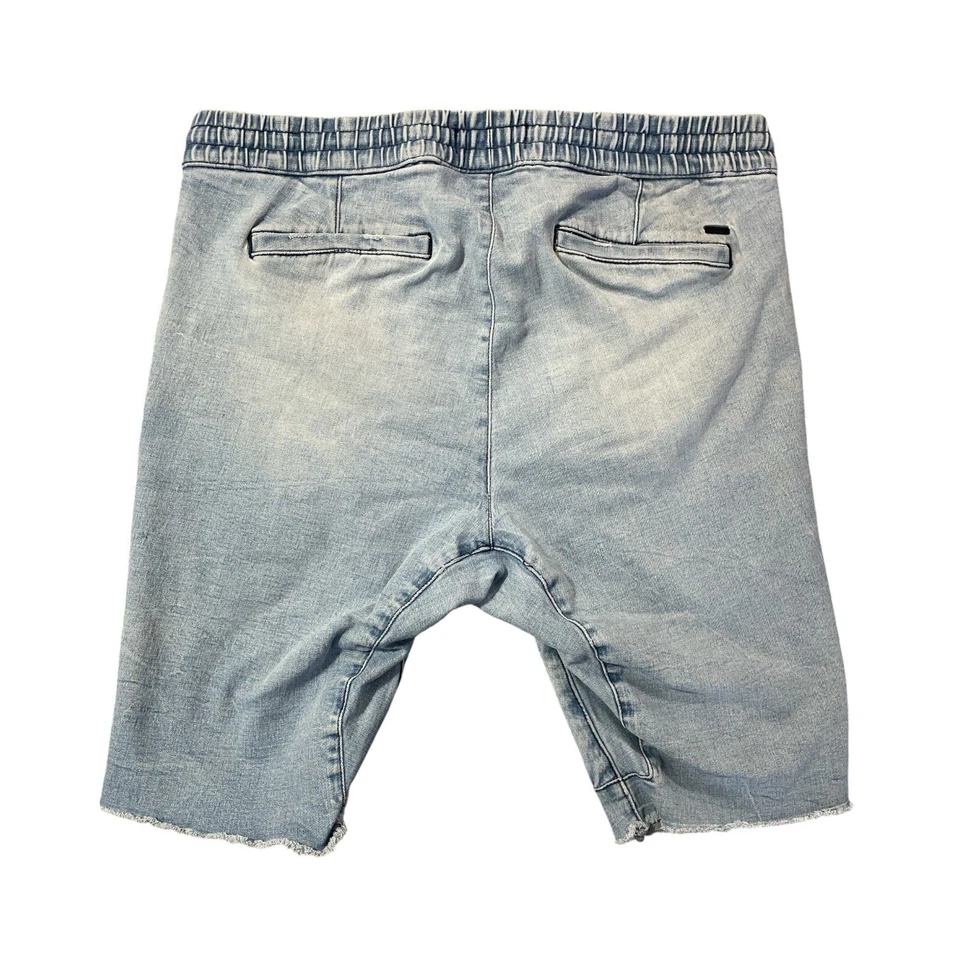 PacSun Active Stretch Jean Shorts Mens 34 Blue Denim Drawstring Waist - Image 2 of 4