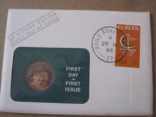 1966 IRELAND 1/2 PENNY UNCIRCULATED COIN KM10 PNC COVER IR2