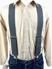 Men's, Medium Gray, XXL, 54", 2 ", Adj. Suspenders / Braces, Made in the USA