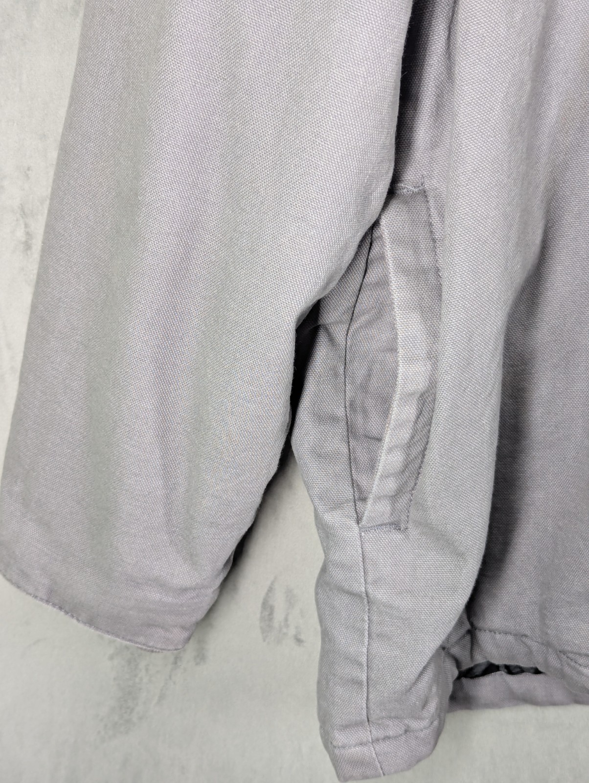 Wrangler Jacket Hooded Canvas Workwear Men's Size Medium Quilt Lined  Grey Zip image 4