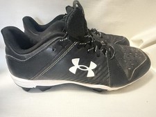 Boys Youth Under Armour Leadoff Black Cleats 6Y Baseball Athletic Shoes