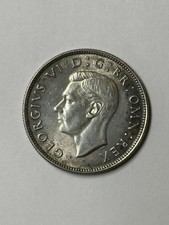 1945 George VI Florin/2 Shilling Silver (.500) Coin. Very Nice Condition.