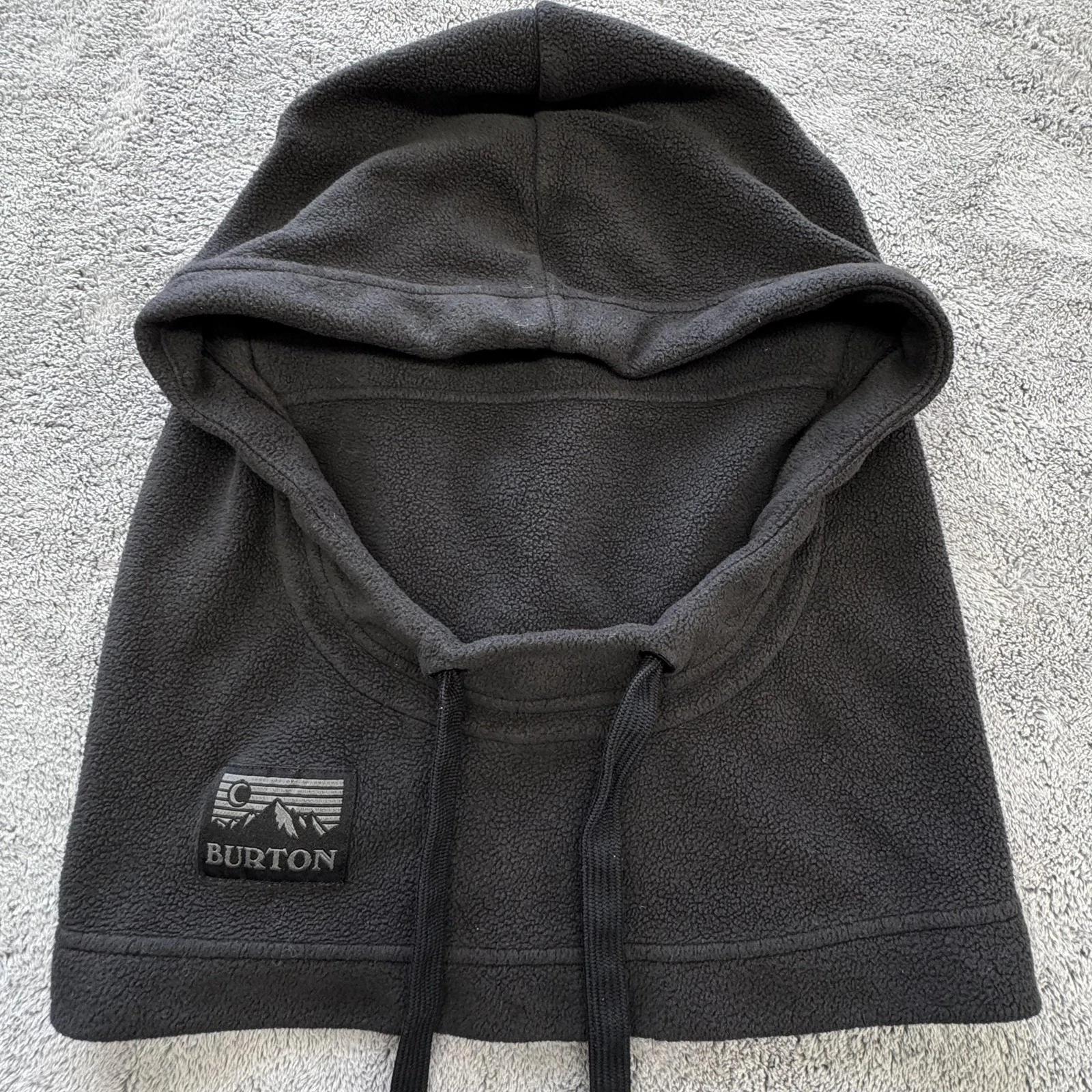 Burton Mens One Size Black Balaclava Fleece Adjustable Neck Flap Thermal Logo