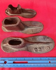 Set Of 3  Antique Cast Iron Cobbler Shoe Set