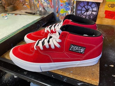 Vans Skate Half Cab Red White  Suede Sz US 11.5 Men New  Sneaker VN0A5FCDY52