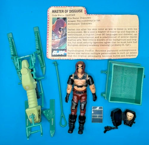 Zartan Chameleon 100% Complete G.I. Joe 1984 V1 Dreadnok Vintage Cobra File Card