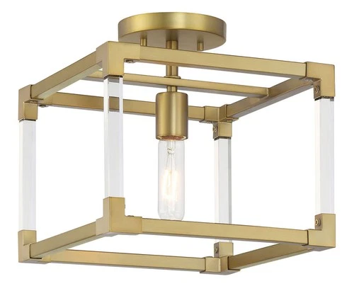 Minka Lavery 1455 Oro District 1 Light 11"W Vantage Semi-Flush - Brass - Picture 1 of 9