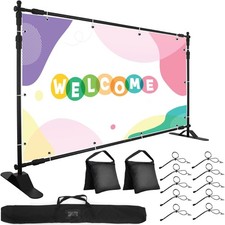 10x8ft Backdrop Stand Adjustable Photo Background Kit w/ 10 Clamps  2 Sandbags