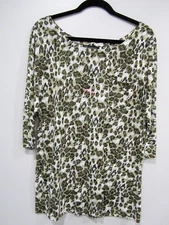 INC INTERNATIONAL CONCEPTS top shirt XL 14 Bust 44 Length 29 Leopard print