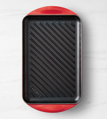  Le Creuset Enameled Cast Iron Skinny Grill Cerise Red - Free Shipping