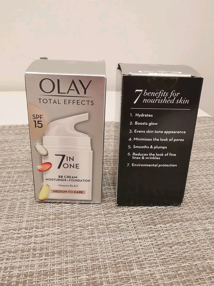 2x50ml OLAY Total Effects 7In1 Spf15 BB Cream Moisturiser + Foundation Vit.E+B3 - Image 3 of 4