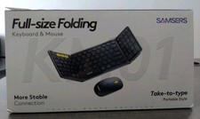 Foldable Keyboard and Mouse, Folding Bluetooth Keyboard Mouse Combo, 2.4G  B...
